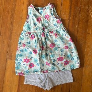 Light blue flowered sleeveless dress. Faded glory. Soft cotton 24 months